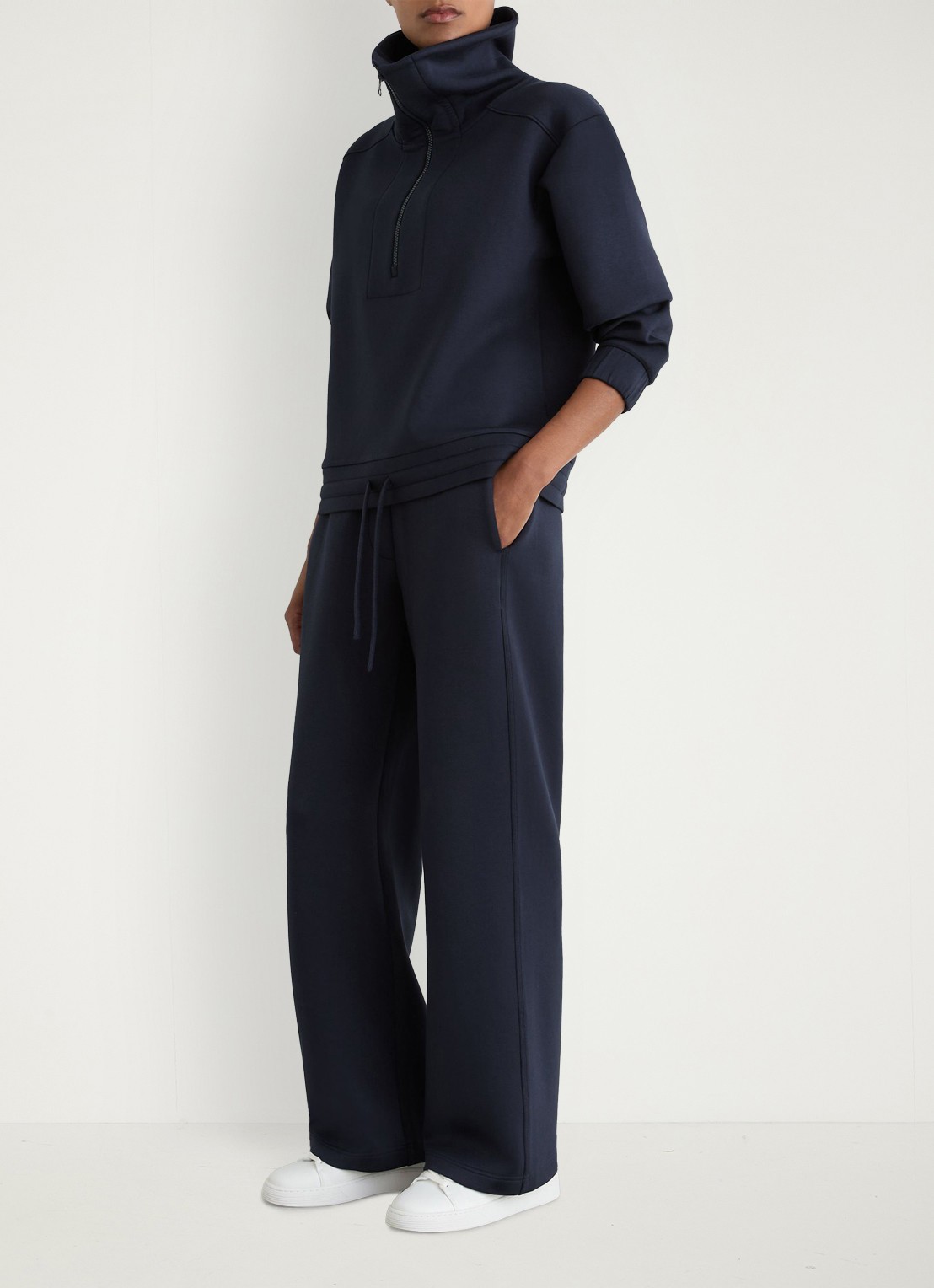 Reiss Laney sweater met halve rits - voorkant 2 donkerblauw