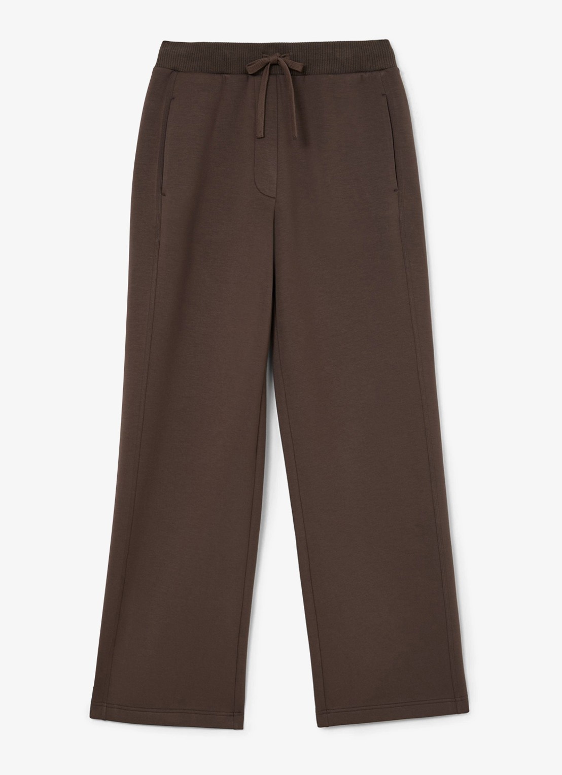 Reiss Laney wide fit joggingsbroek met steekzakken - voorkant donkerbruin