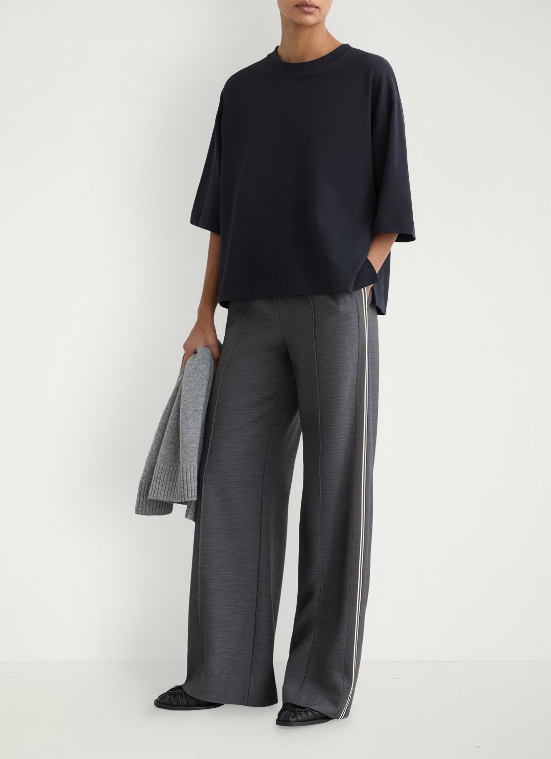 Reiss Lara oversized T-shirt  - voorkant 2 donkerblauw