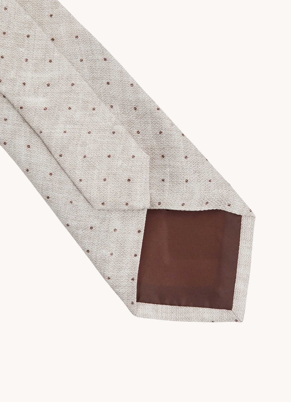Reiss Lateran stropdas van zijde - detail beige