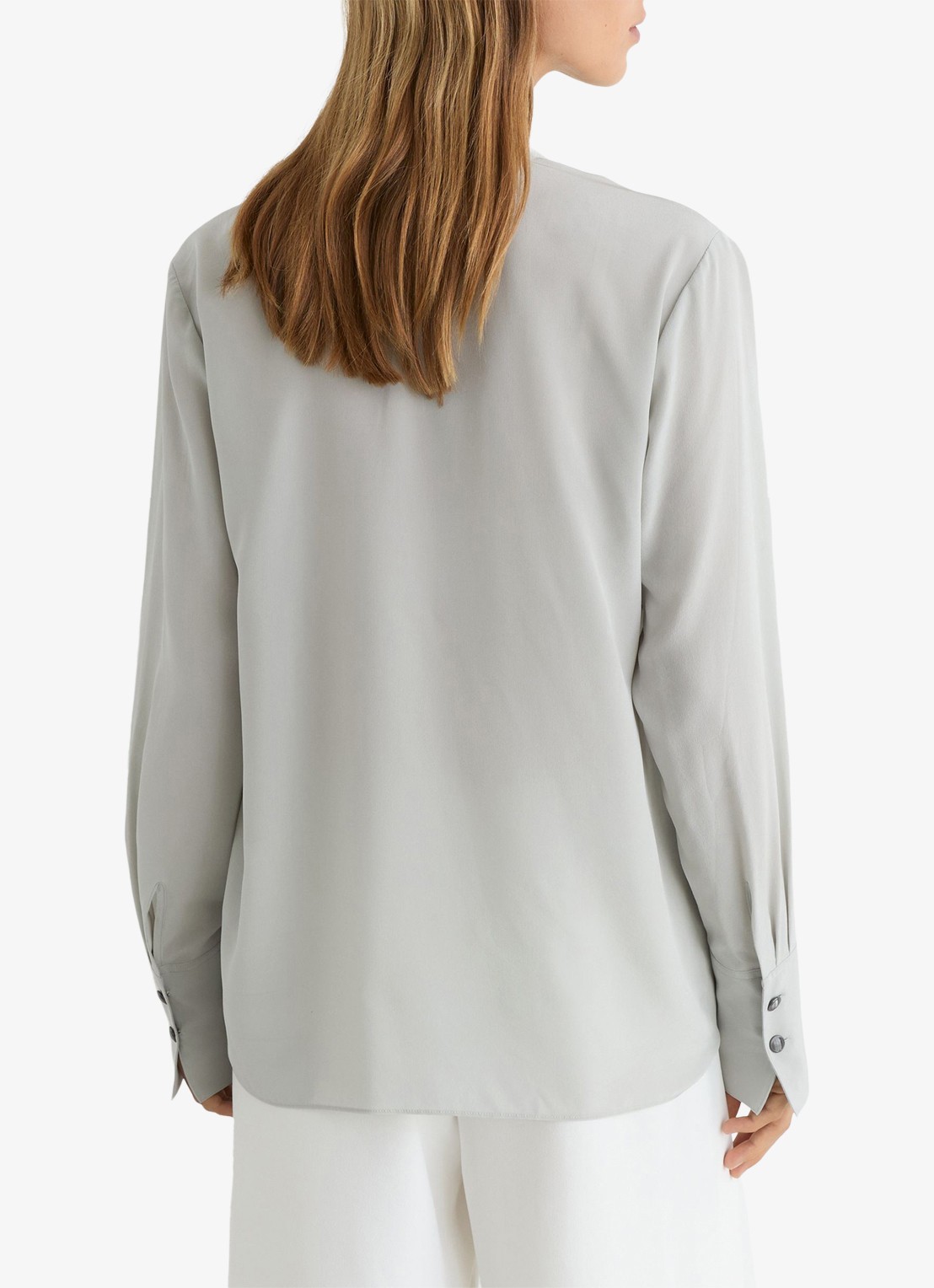 Reiss Lauren blouse met drapering - achterkant 3 grijs