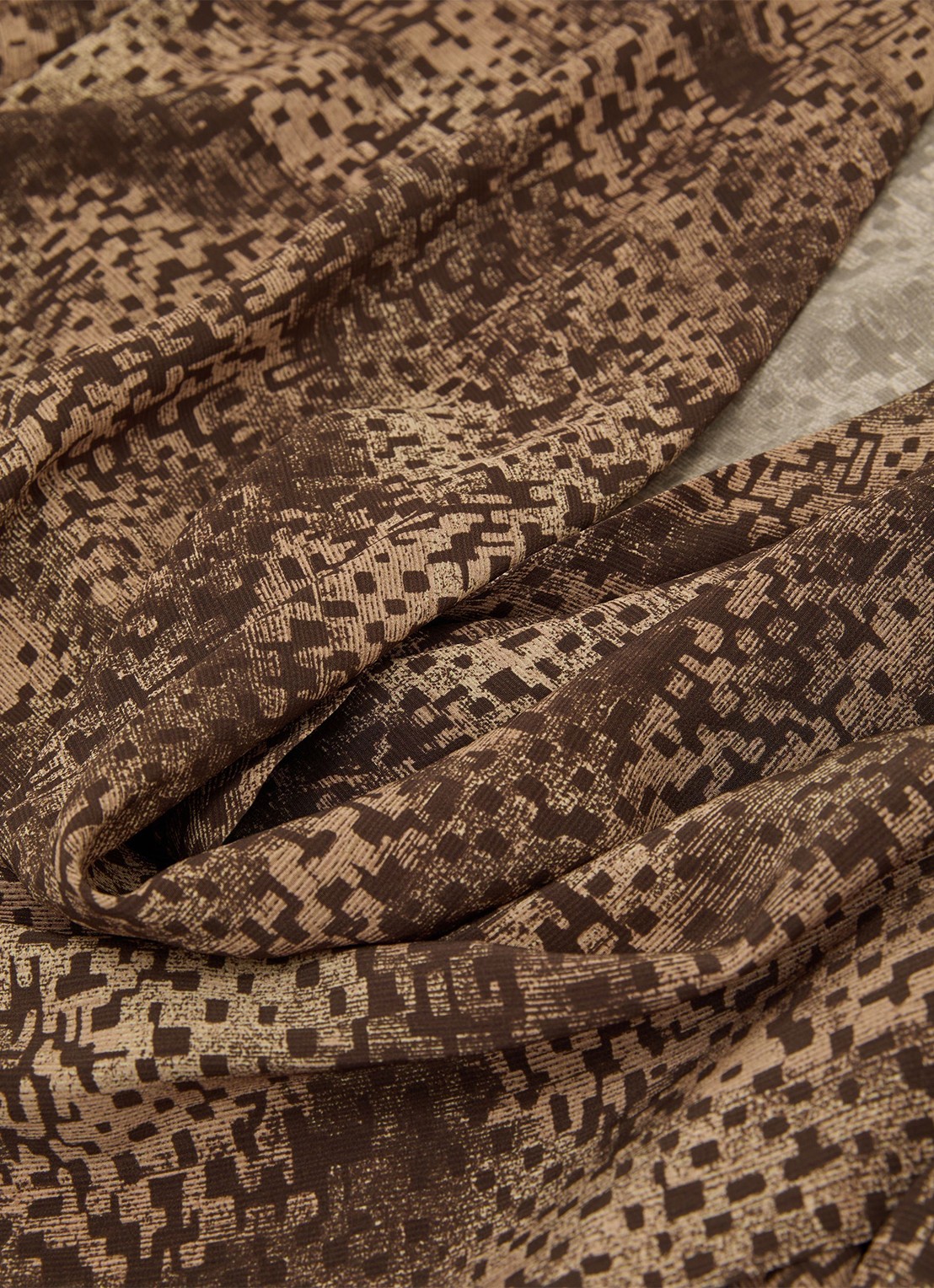 Reiss Laurie op van zijde met print - detail 5 bruin