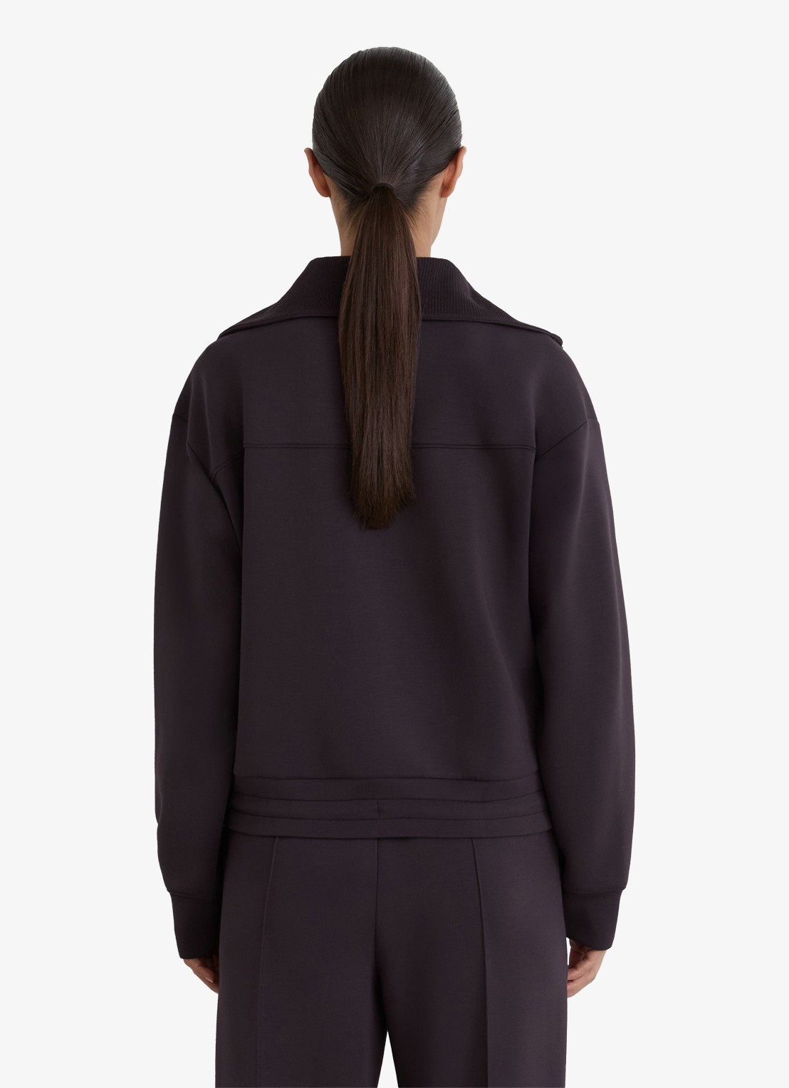 Reiss Laurrie Premium sweatvest met opstaande kraag - achterkant 5 aubergine