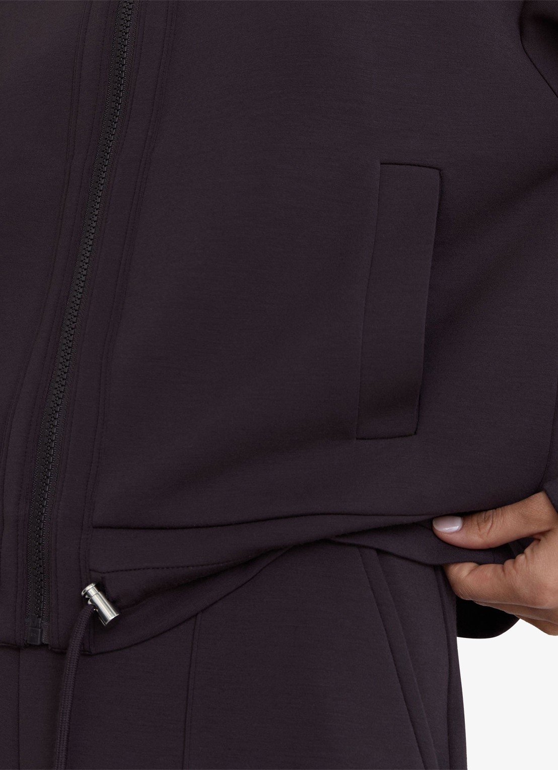 Reiss Laurrie Premium sweatvest met opstaande kraag - detail 3 aubergine