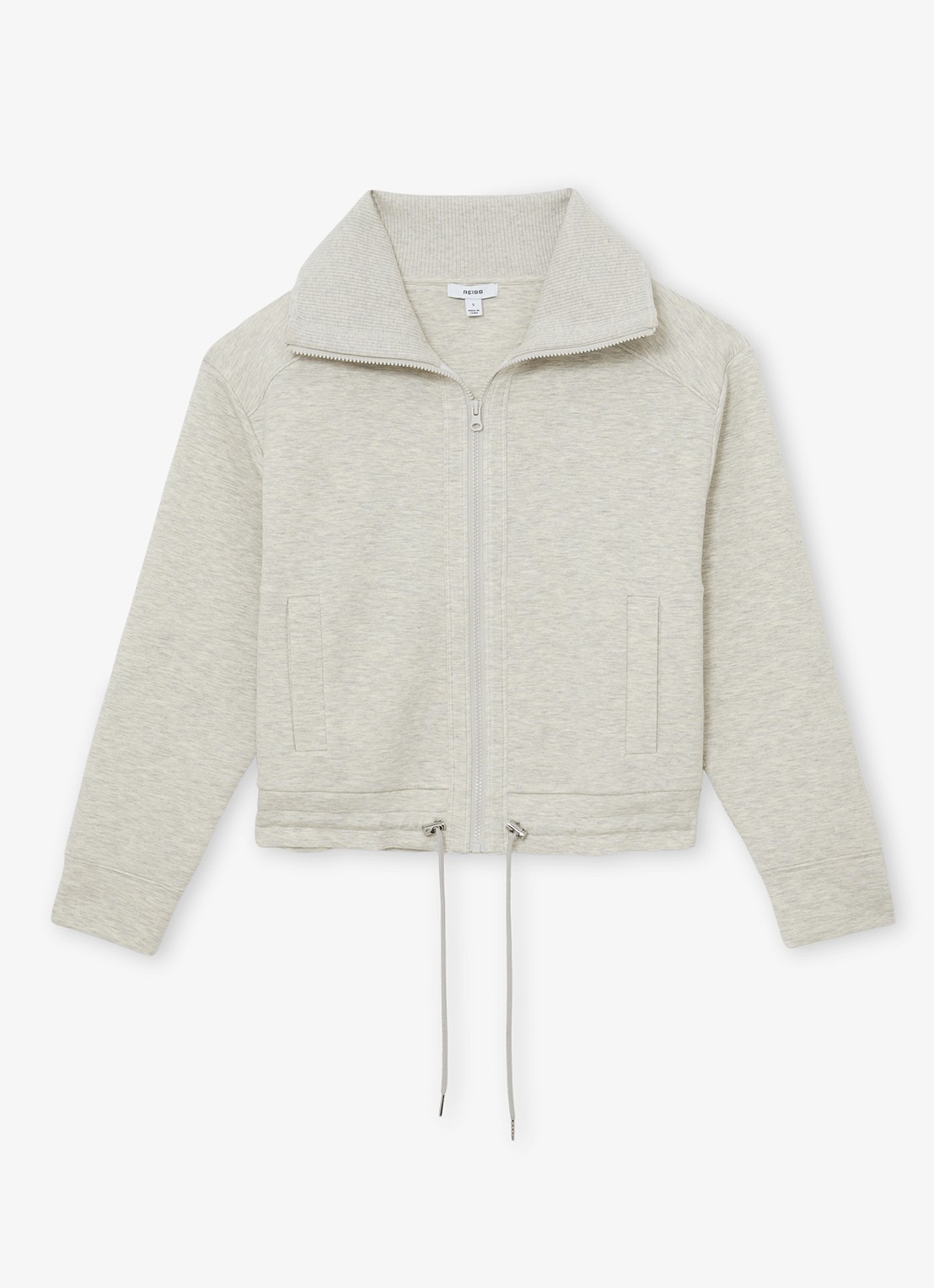 Reiss Laurrie sweatvest met steekzakken - voorkant 5 grijs