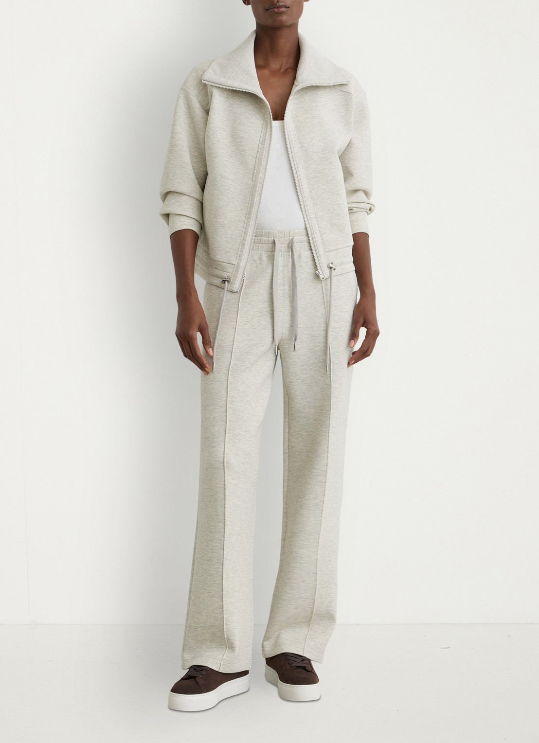 Reiss Laurrie sweatvest met steekzakken - voorkant 6 grijs