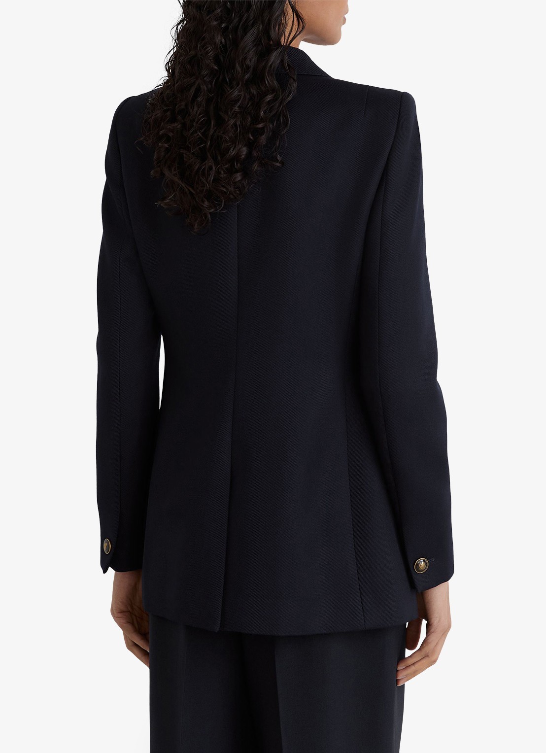 Reiss Lauryn double-breasted blazer in wolblend - achterkant 5 donkerblauw