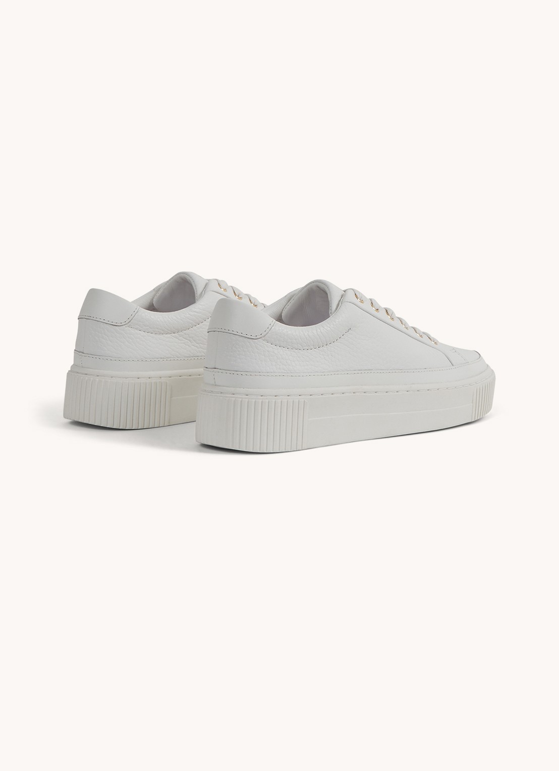 Reiss Leanne sneaker van leer  - achterkant 4 wit