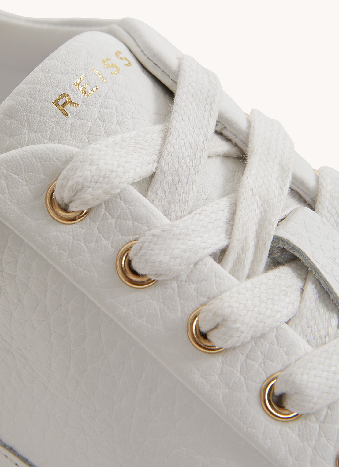 Reiss Leanne sneaker van leer  - detail 2 wit