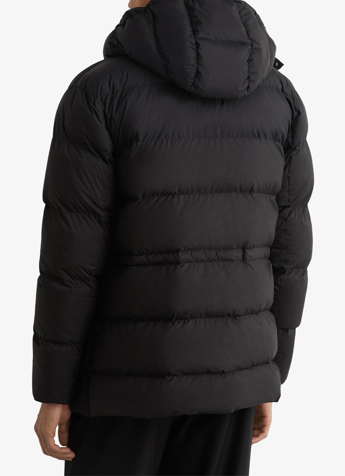 Reiss Lebane puffer jas met afneembare capuchon - achterkant 6 black / zwart