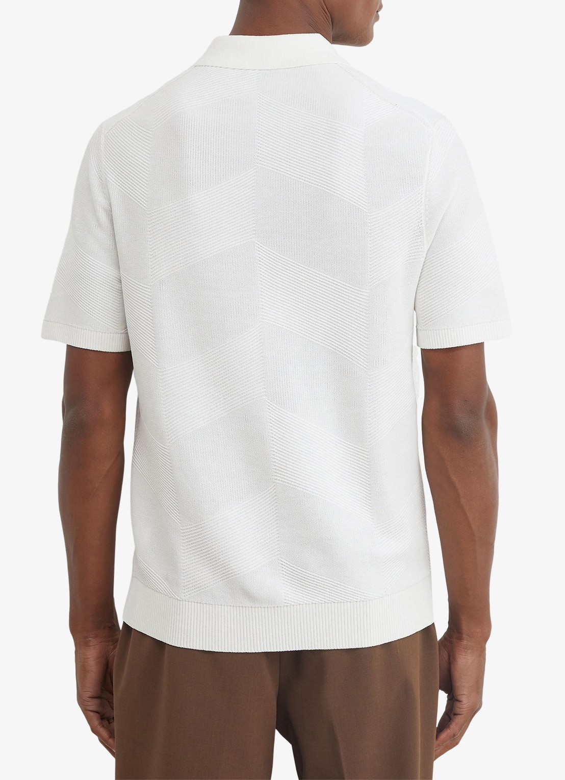 Reiss Leigham regular fit polo met halve rits - achterkant 5 gebroken wit