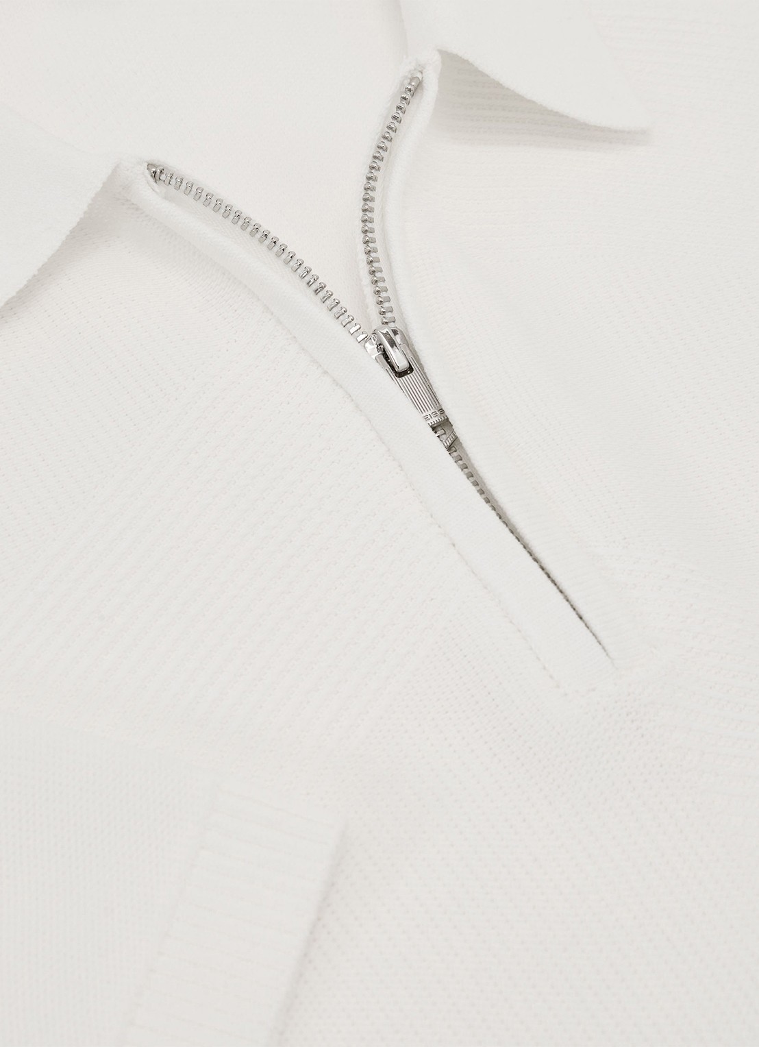 Reiss Leigham regular fit polo met halve rits - detail 4 gebroken wit