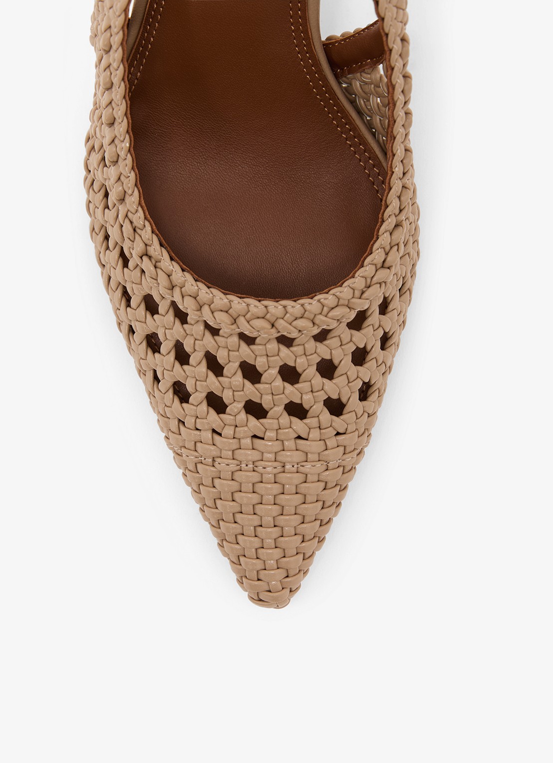 Reiss Lena slingback van geitenleer met gevlochten detail - detail 4 bruin