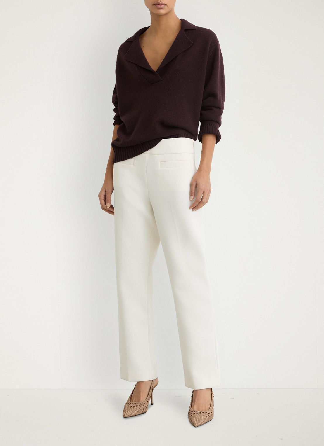 Reiss Lena slingback van geitenleer met gevlochten detail - detail 5 bruin
