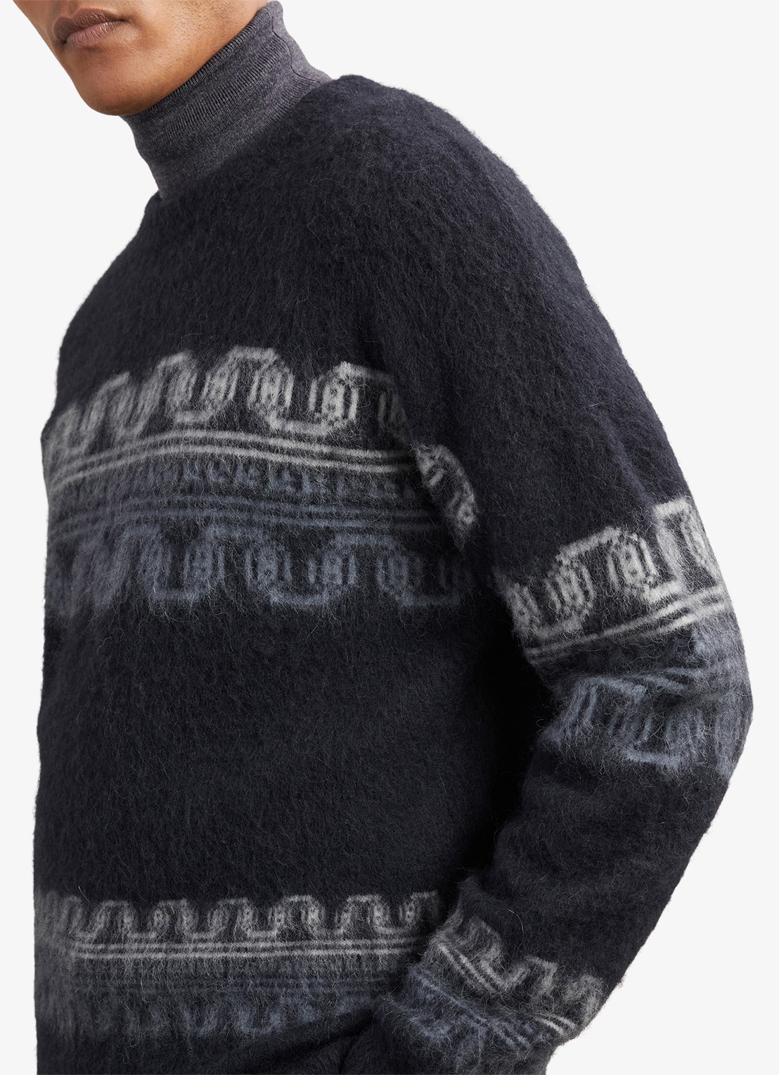 Reiss Lennox in wolblend met ingebreid patroon - detail 5 navy / blauw