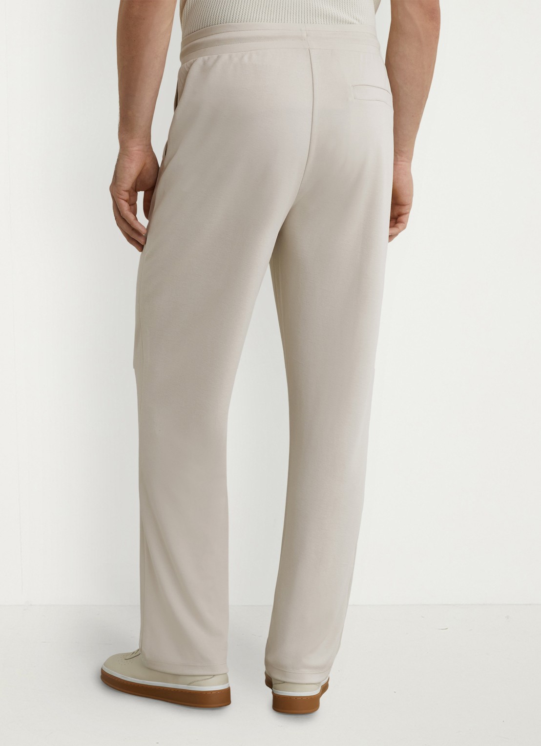 Reiss Lennox straight fit pantalon met steekzakken - achterkant beige