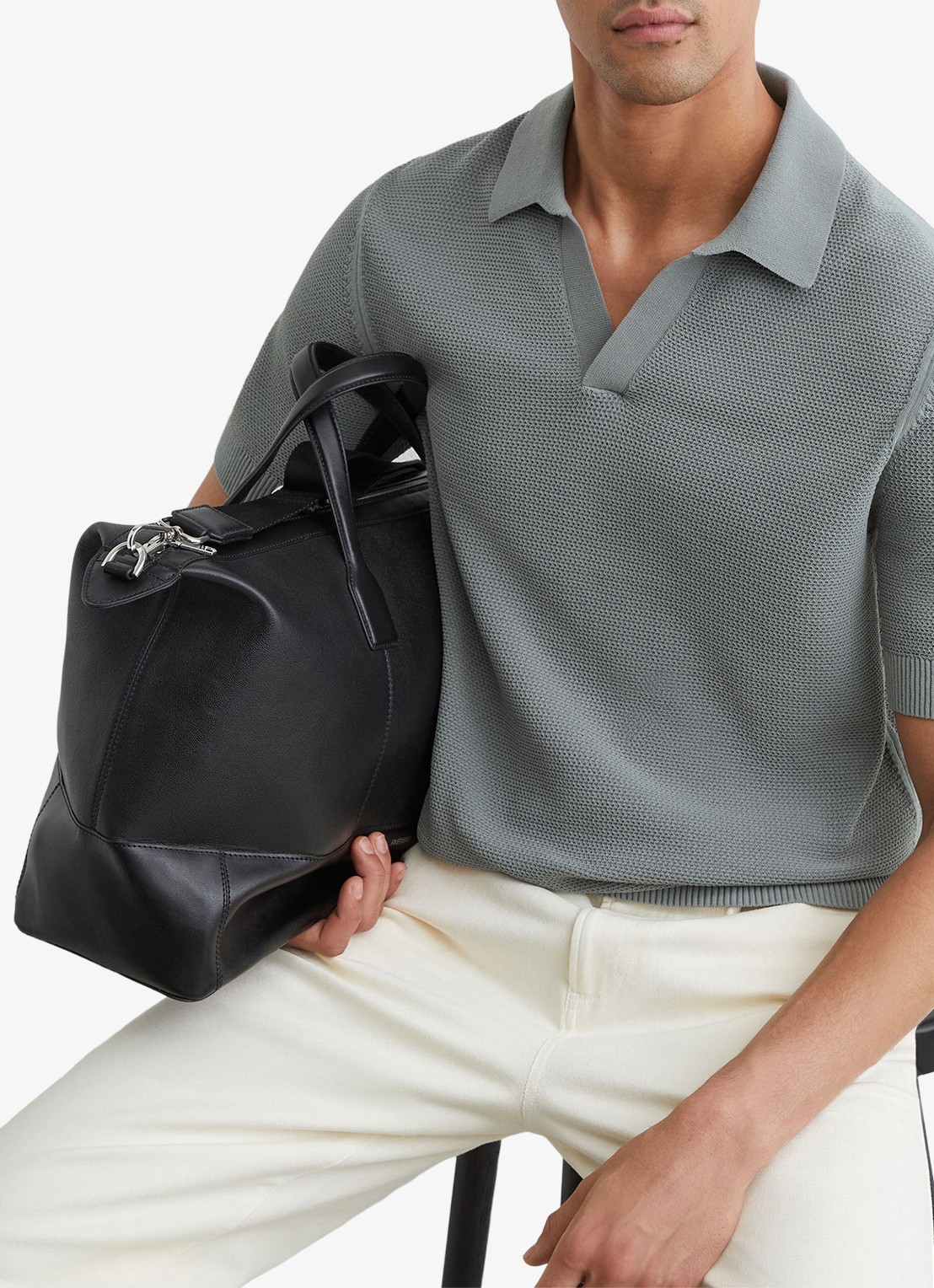 Reiss Leon regular fit polo  - detail 2 grijs