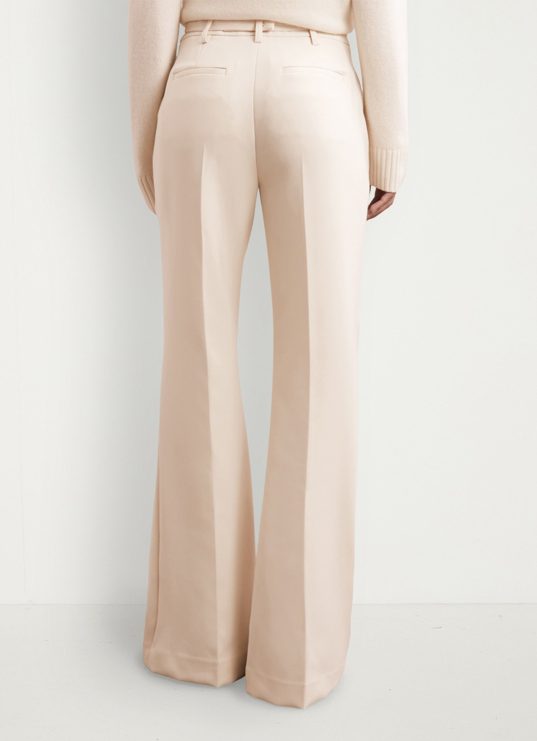 Reiss Leona high waist flared fit pantalon - achterkant creme