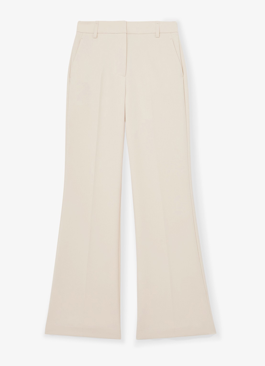Reiss Leona high waist flared fit pantalon - voorkant 5 creme