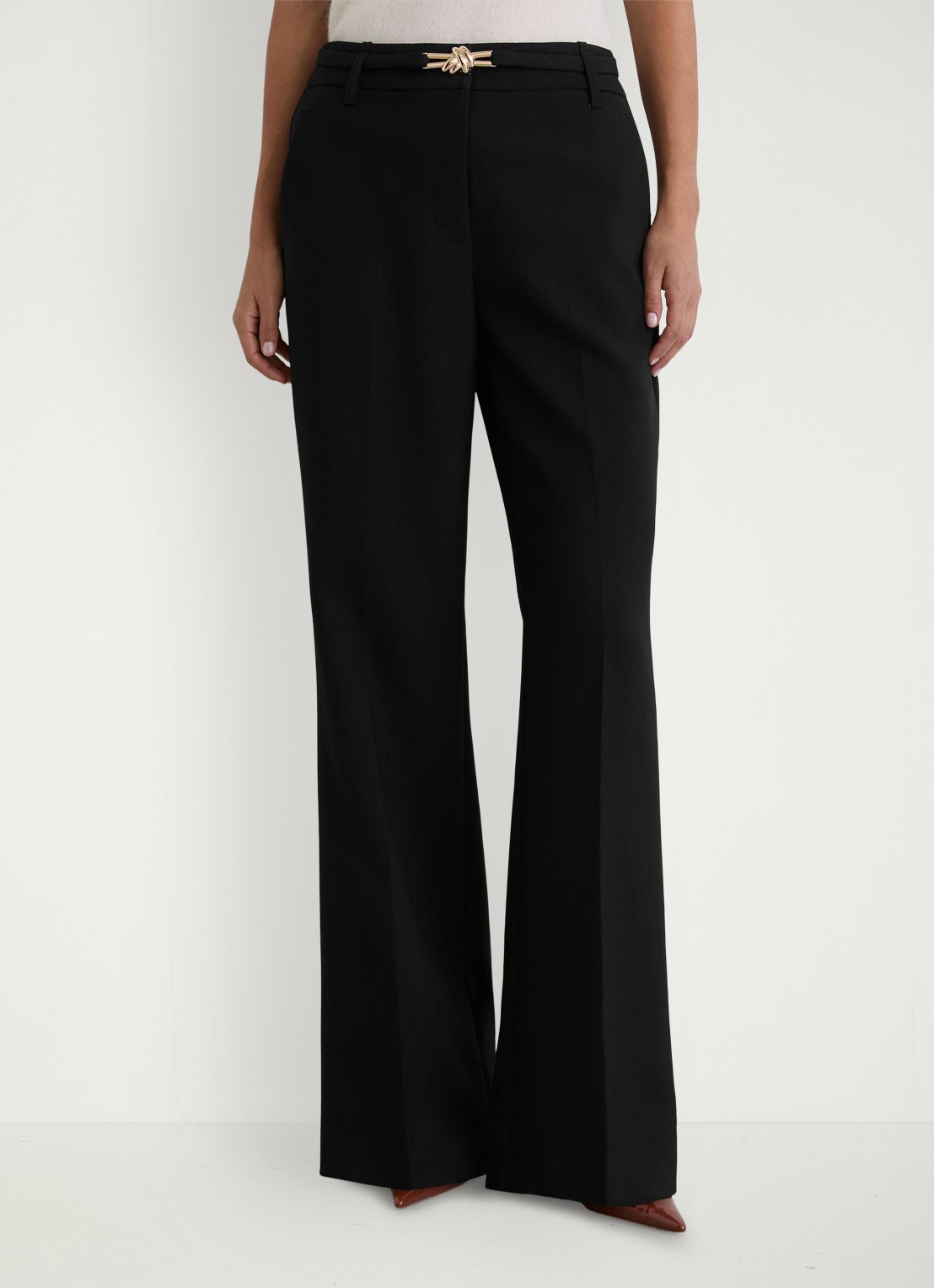 Reiss Leona high waist flared fit pantalon - detail black / zwart