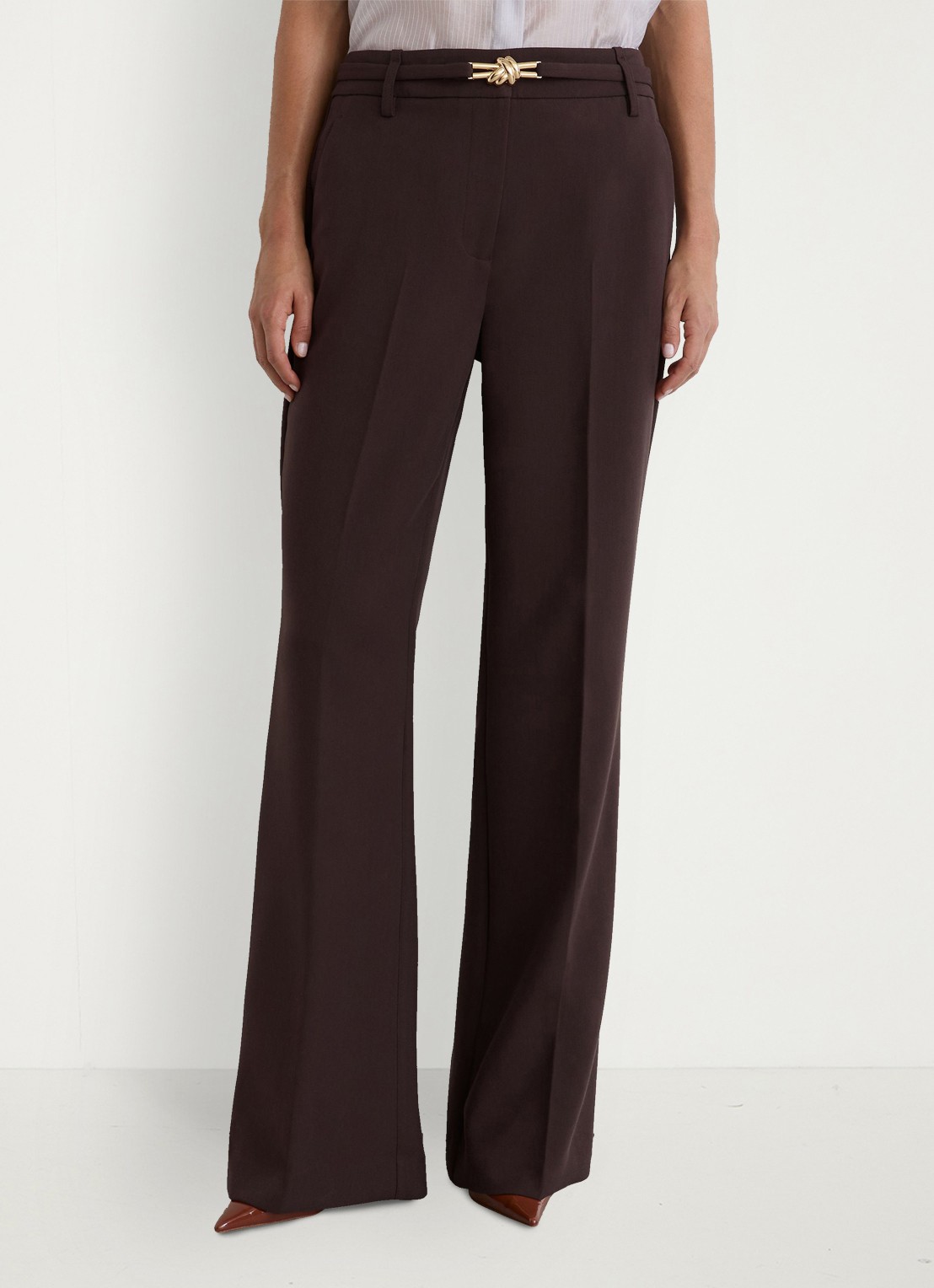 Reiss Leona high waist flared fit pantalon - detail 2 aubergine
