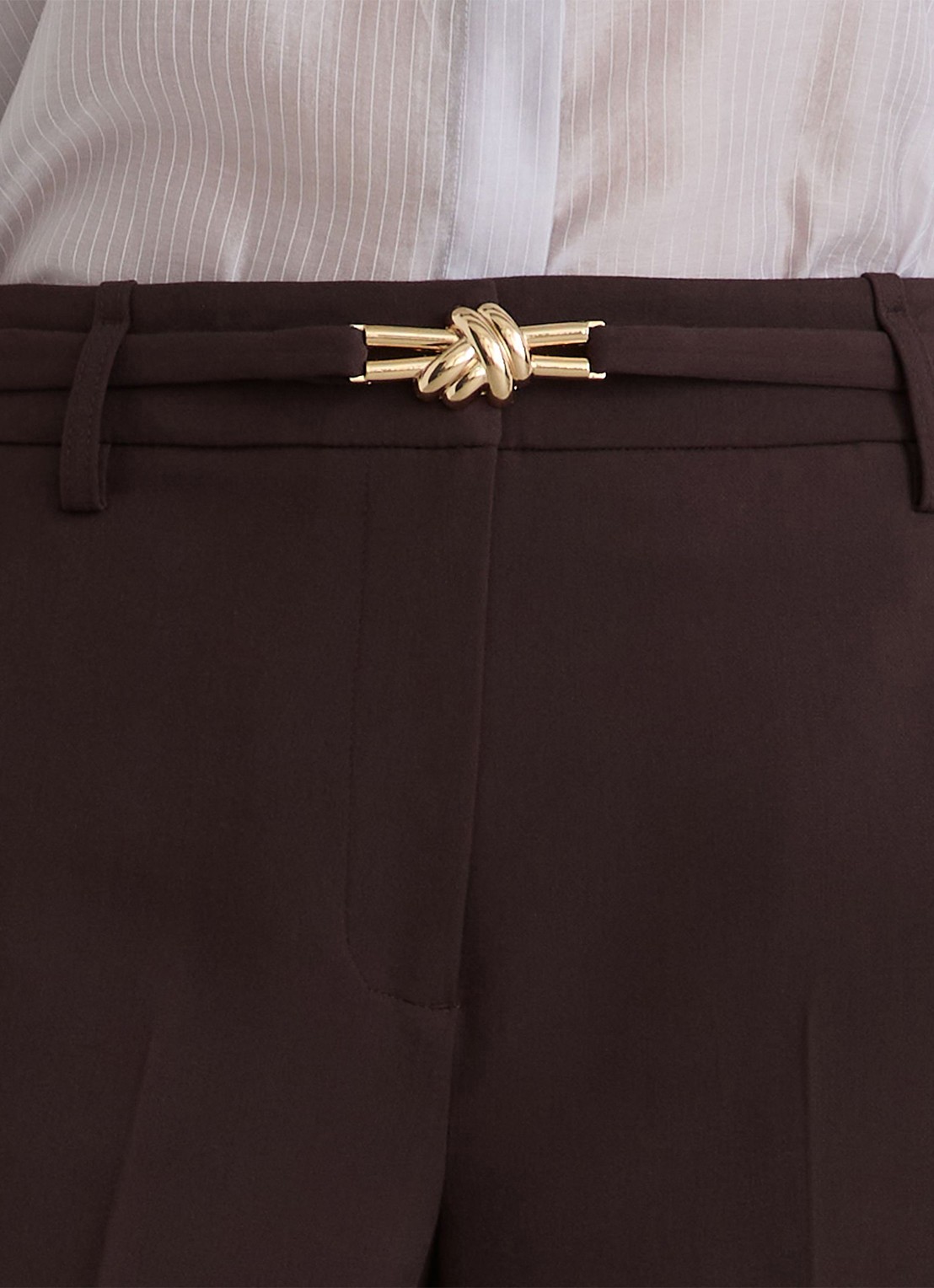 Reiss Leona high waist flared fit pantalon - detail 3 aubergine
