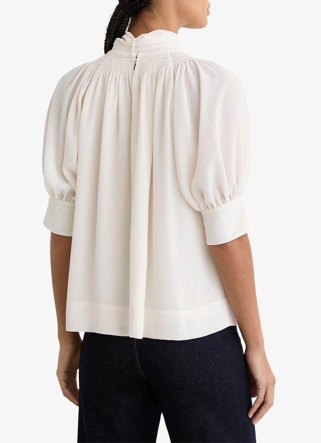 Reiss Lerina blouse met sjaalkraag - achterkant wit