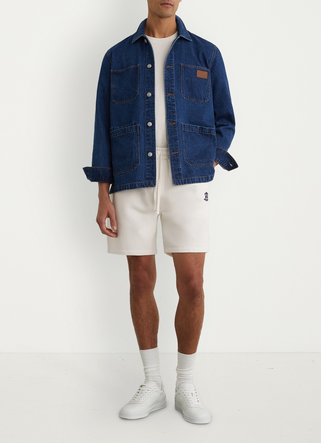 Reiss Levin straight fit korte broek met steekzakken - voorkant 6 gebroken wit