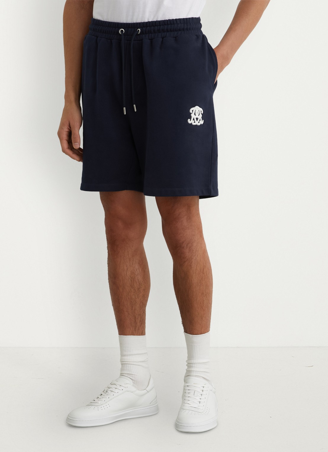 Reiss Levin straight fit korte broek met steekzakken - detail 2 donkerblauw