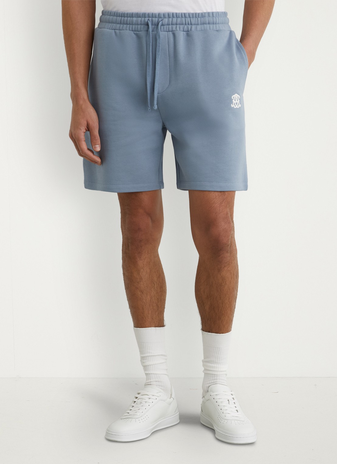 Reiss Levin straight fit korte broek met steekzakken - detail 4 staalblauw