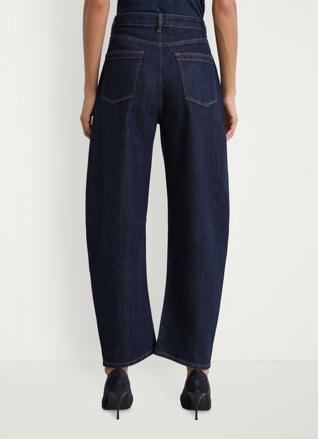 Reiss Levitt high waist barrel fit jeans met steekzakken - achterkant 6 donkerblauw
