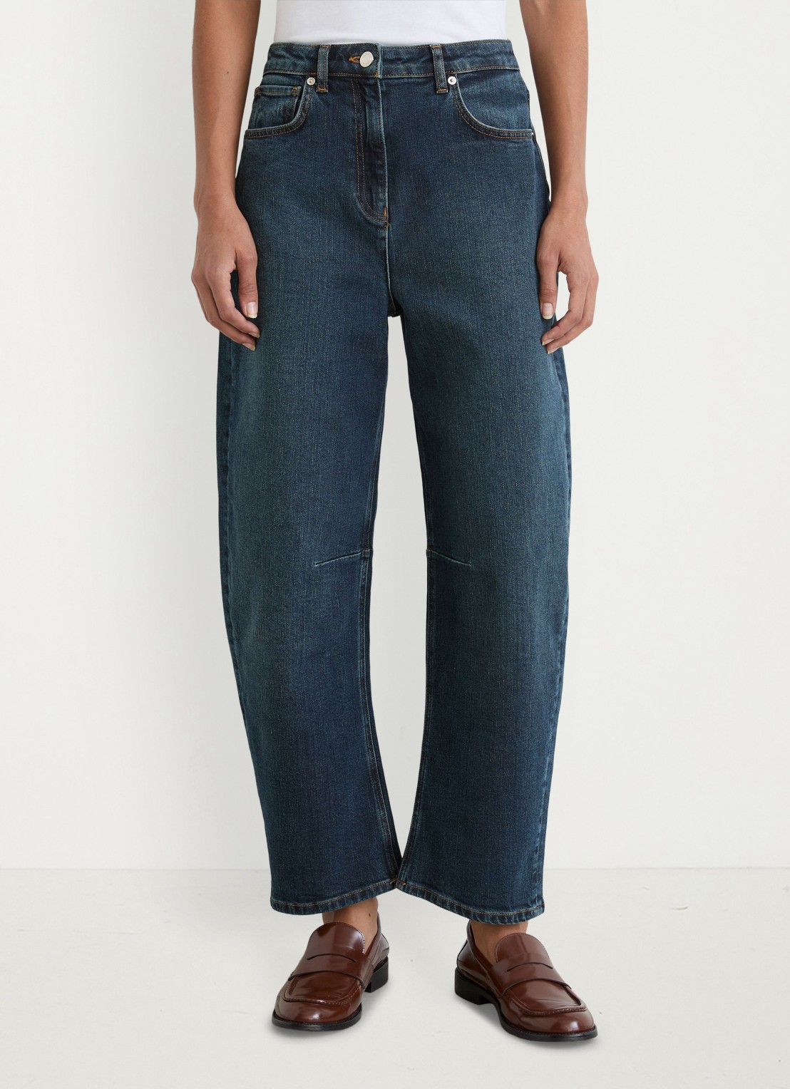 Reiss Levitt mid waist loose fit jeans met steekzakken - detail 2 donkerblauw