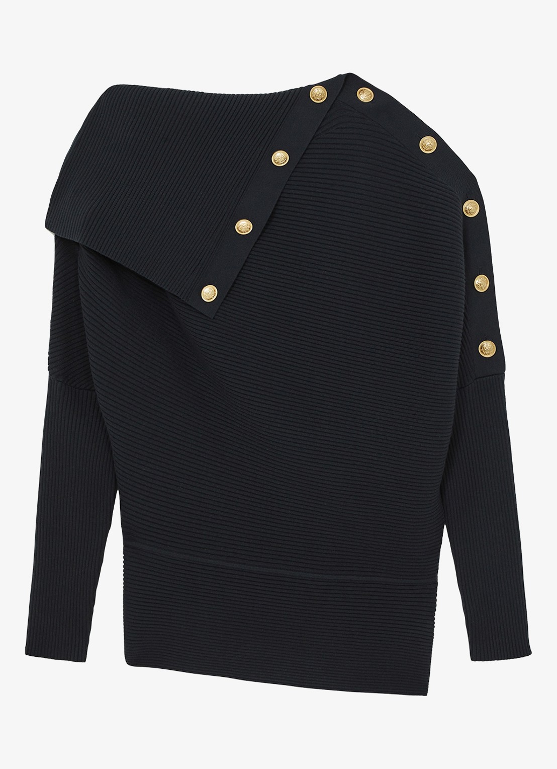Reiss Lexi ribgebreide top met geknoopt detail - voorkant donkerblauw