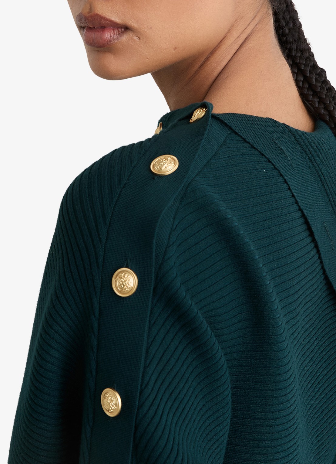 Reiss Lexi ribgebreide top met geknoopt detail - detail 3 donkerblauw
