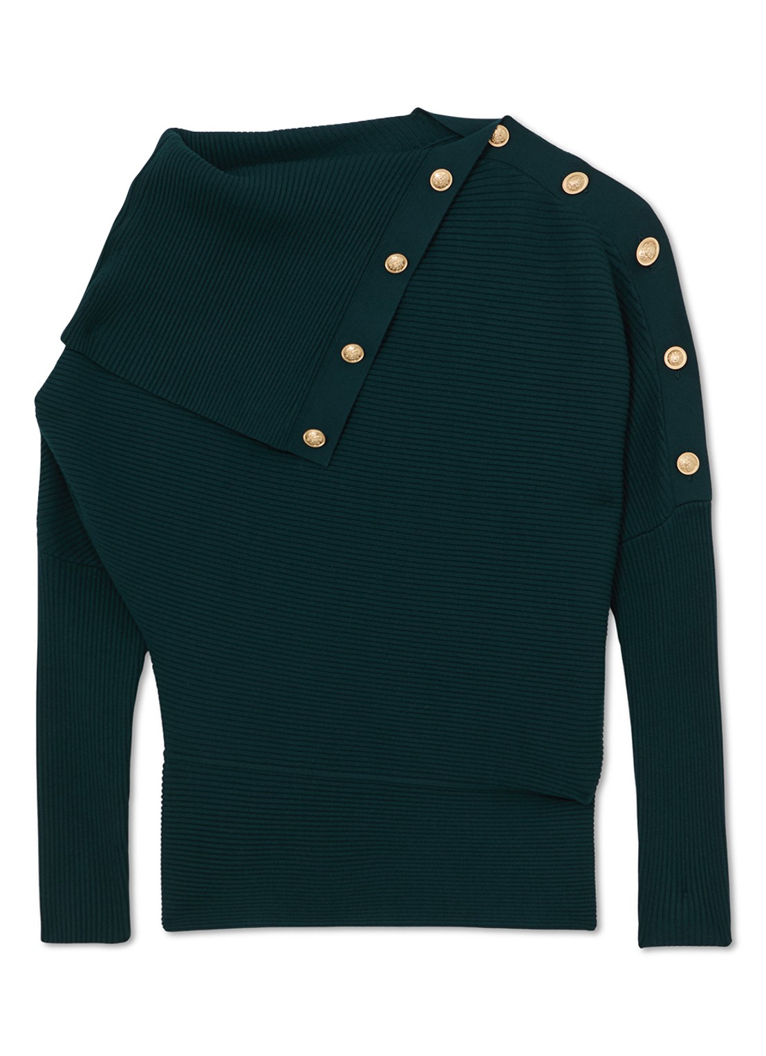 Reiss Lexi ribgebreide top met geknoopt detail - voorkant 5 donkerblauw