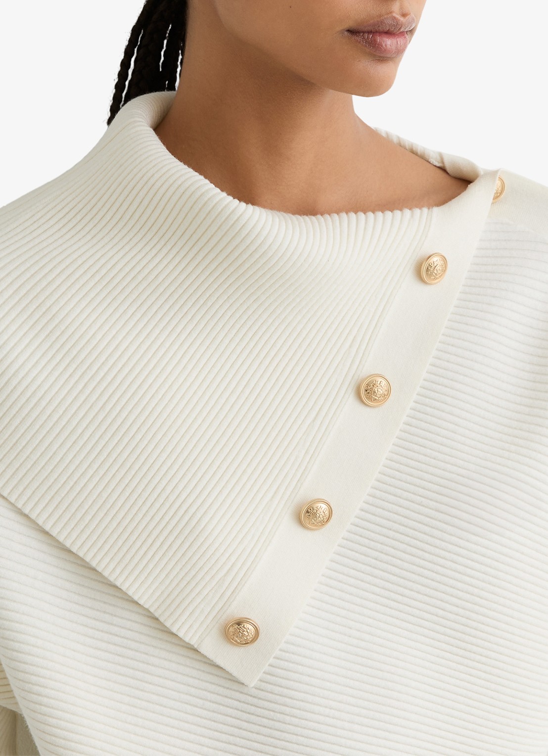 Reiss Lexi ribgebreide top met geknoopt detail - detail 2 wit