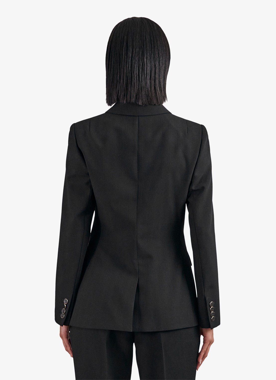 Reiss Lia double-breasted blazer in wolblend - achterkant 4 black / zwart