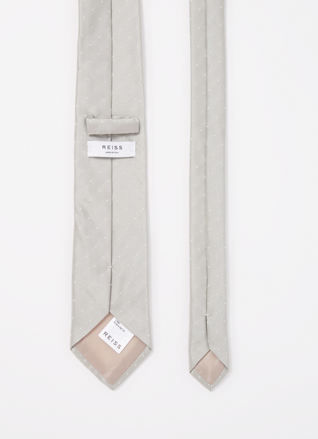 Reiss Liam stropdas in zijdeblend met stippenprint  - detail 3 goud