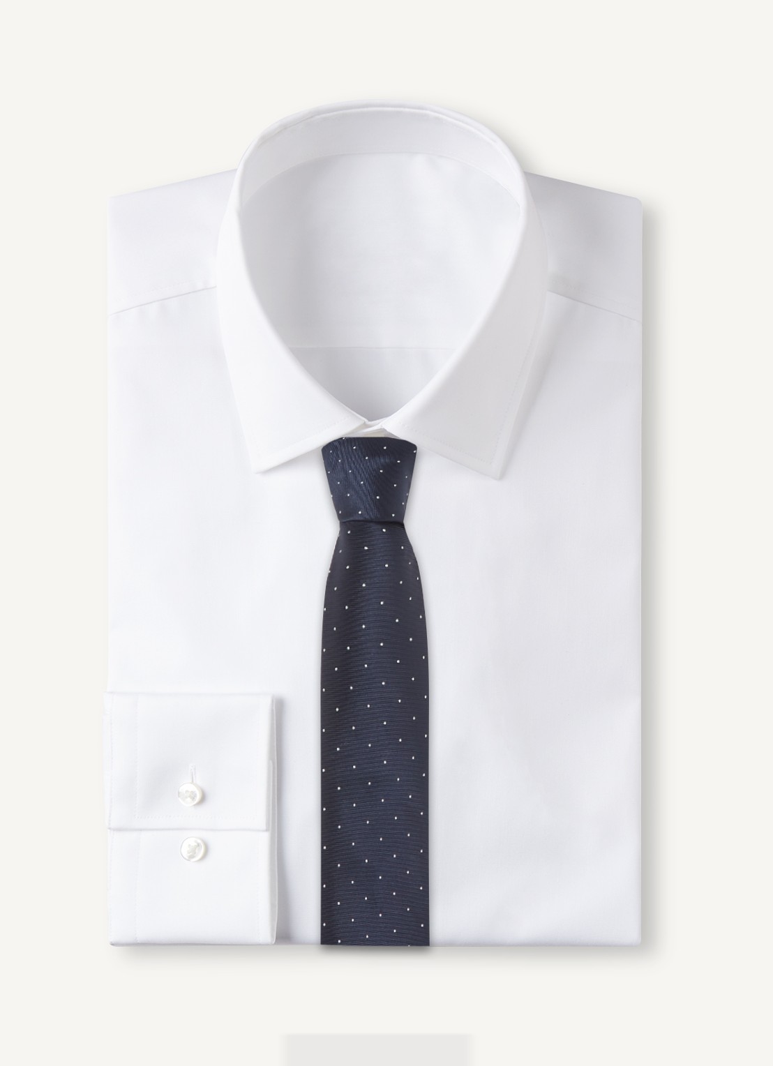Reiss Liam stropdas in zijdeblend met stippenprint  - voorkant 3 donkerblauw