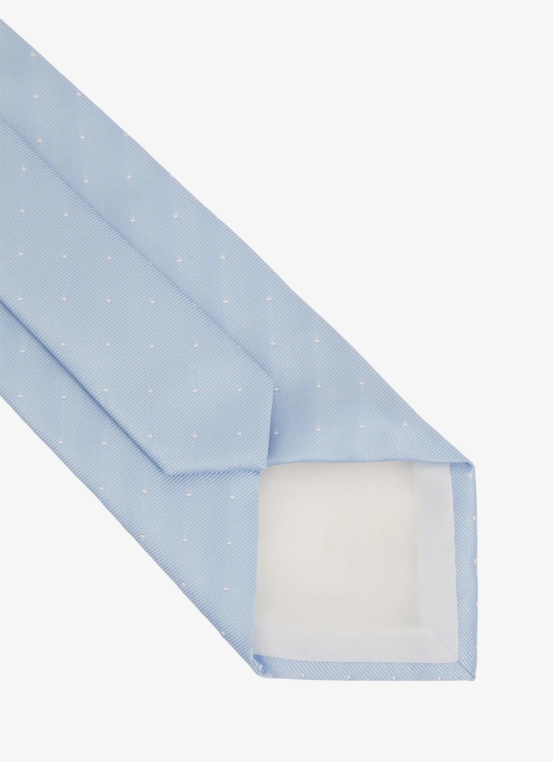 Reiss Liam stropdas in zijdeblend met stippenprint  - detail 2 lichtblauw