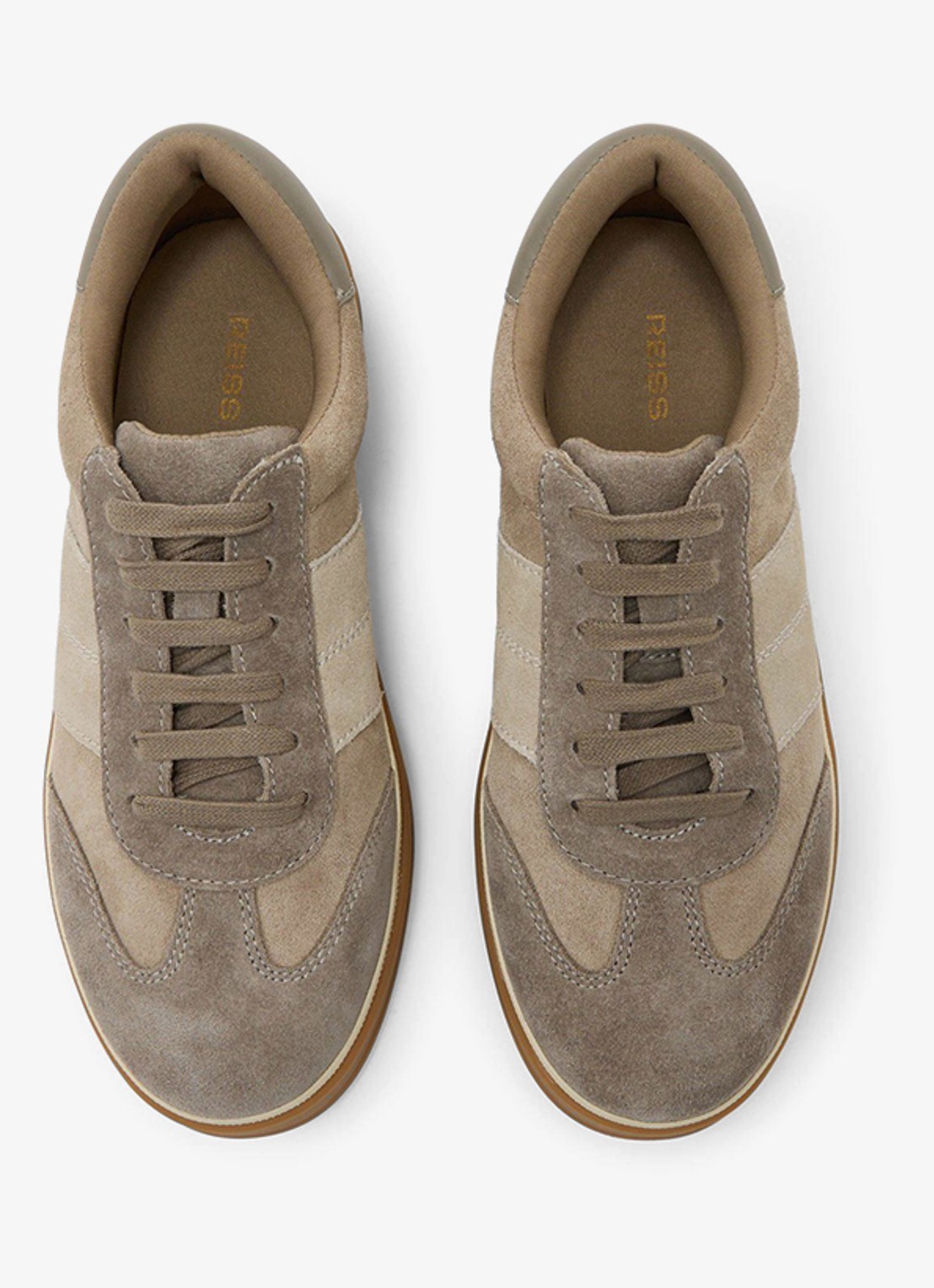 Reiss Lizzie sneaker van suède - detail 5 taupe