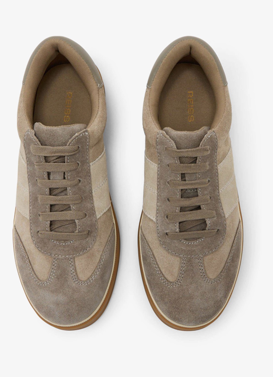 Reiss Lizzie sneaker van suède - detail 3 taupe