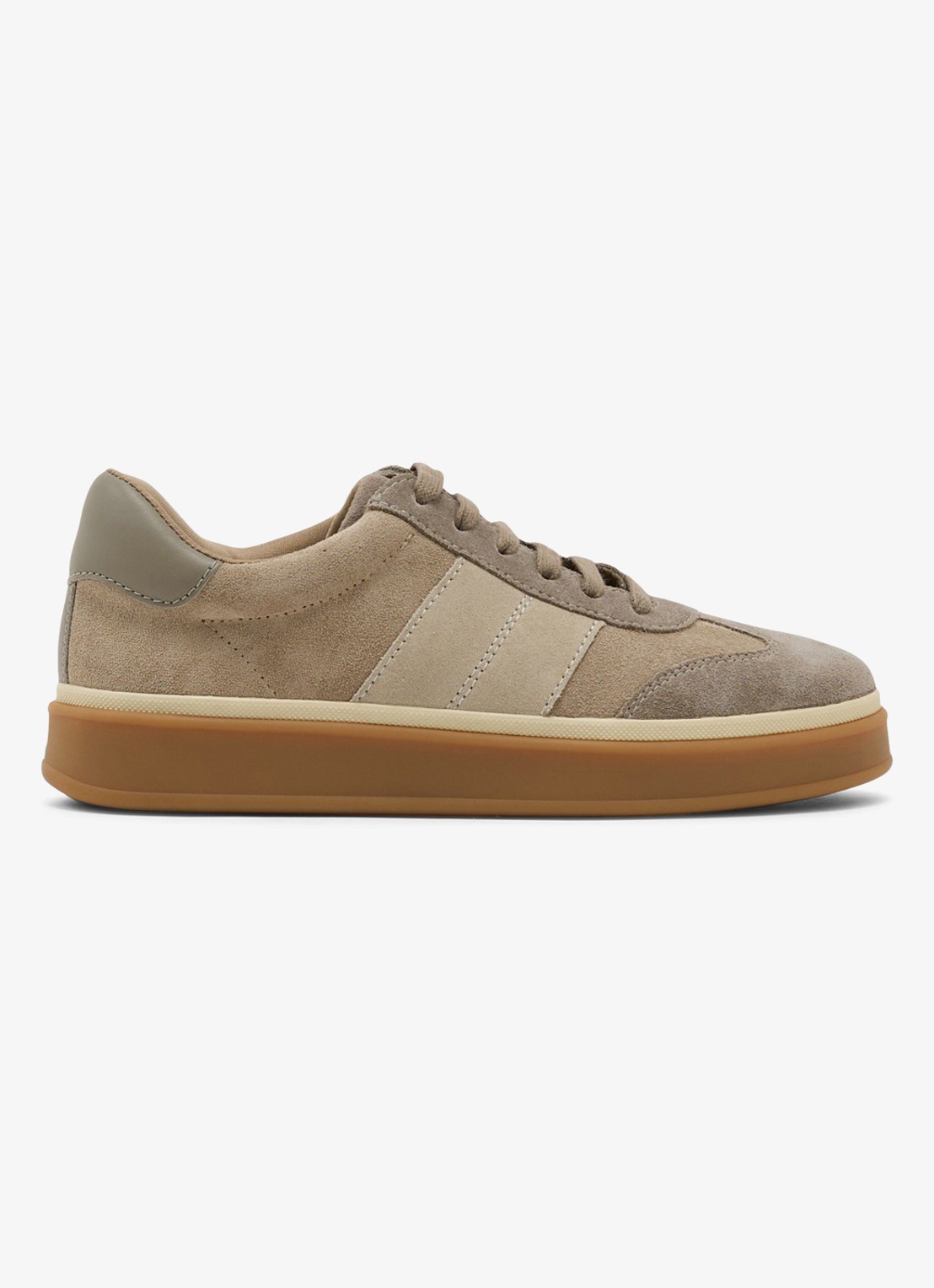 Reiss Lizzie sneaker van suède - voorkant taupe