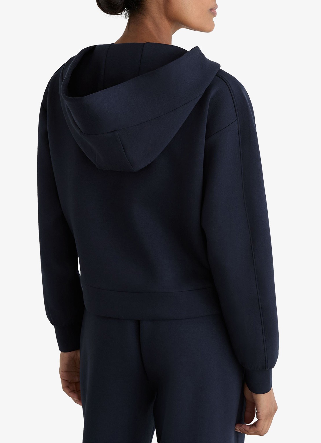 Reiss Lockie hoodie met halve rits - achterkant donkerblauw