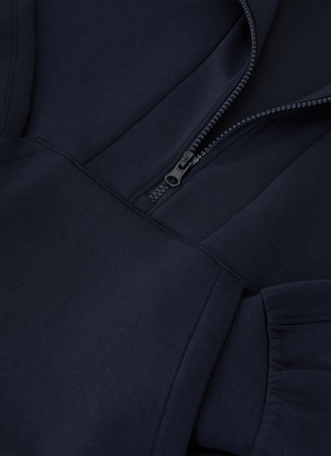 Reiss Lockie hoodie met halve rits - detail 4 donkerblauw