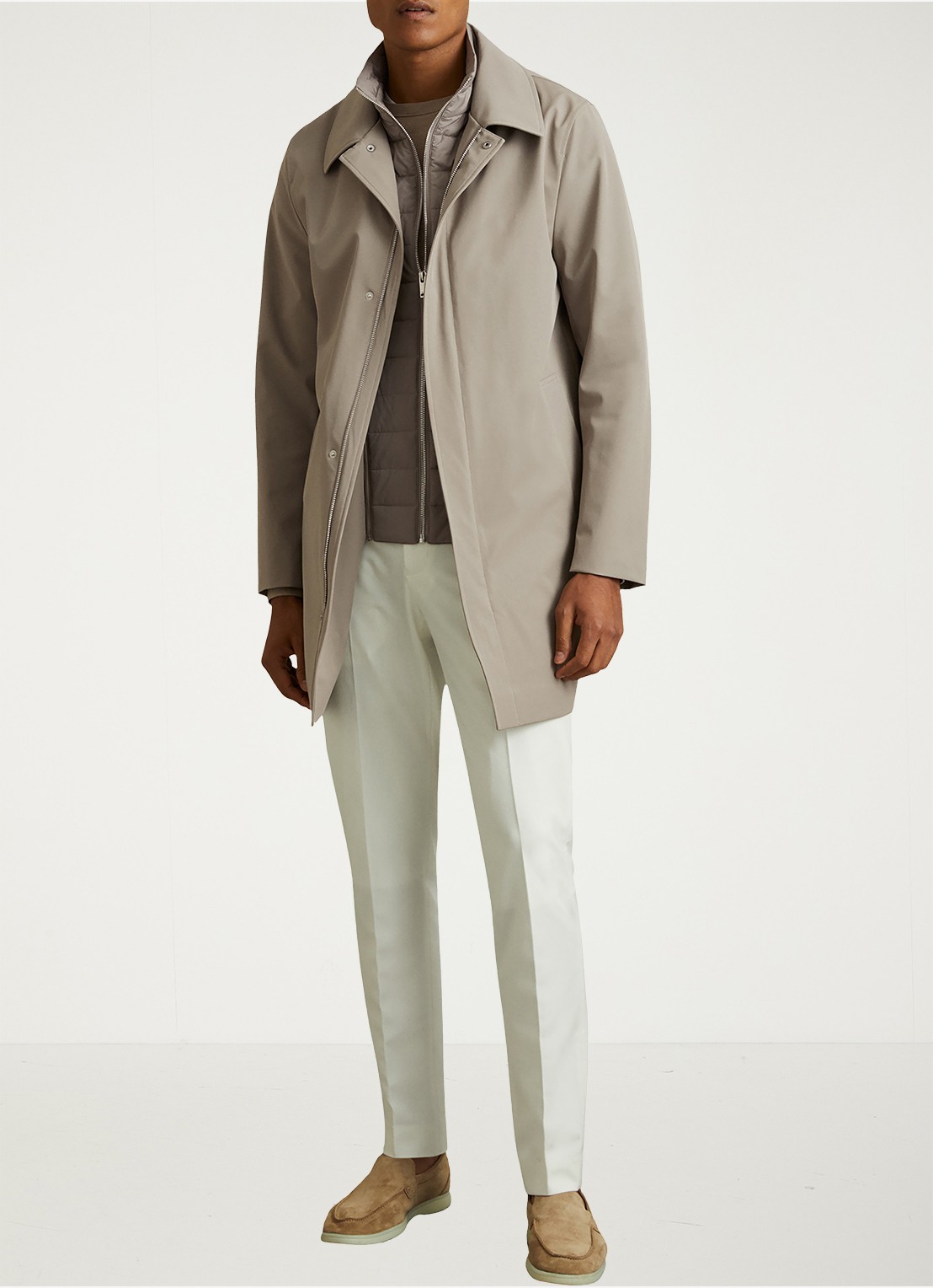 Reiss Logan jack met uitneembare voering - voorkant 3 donkerbeige