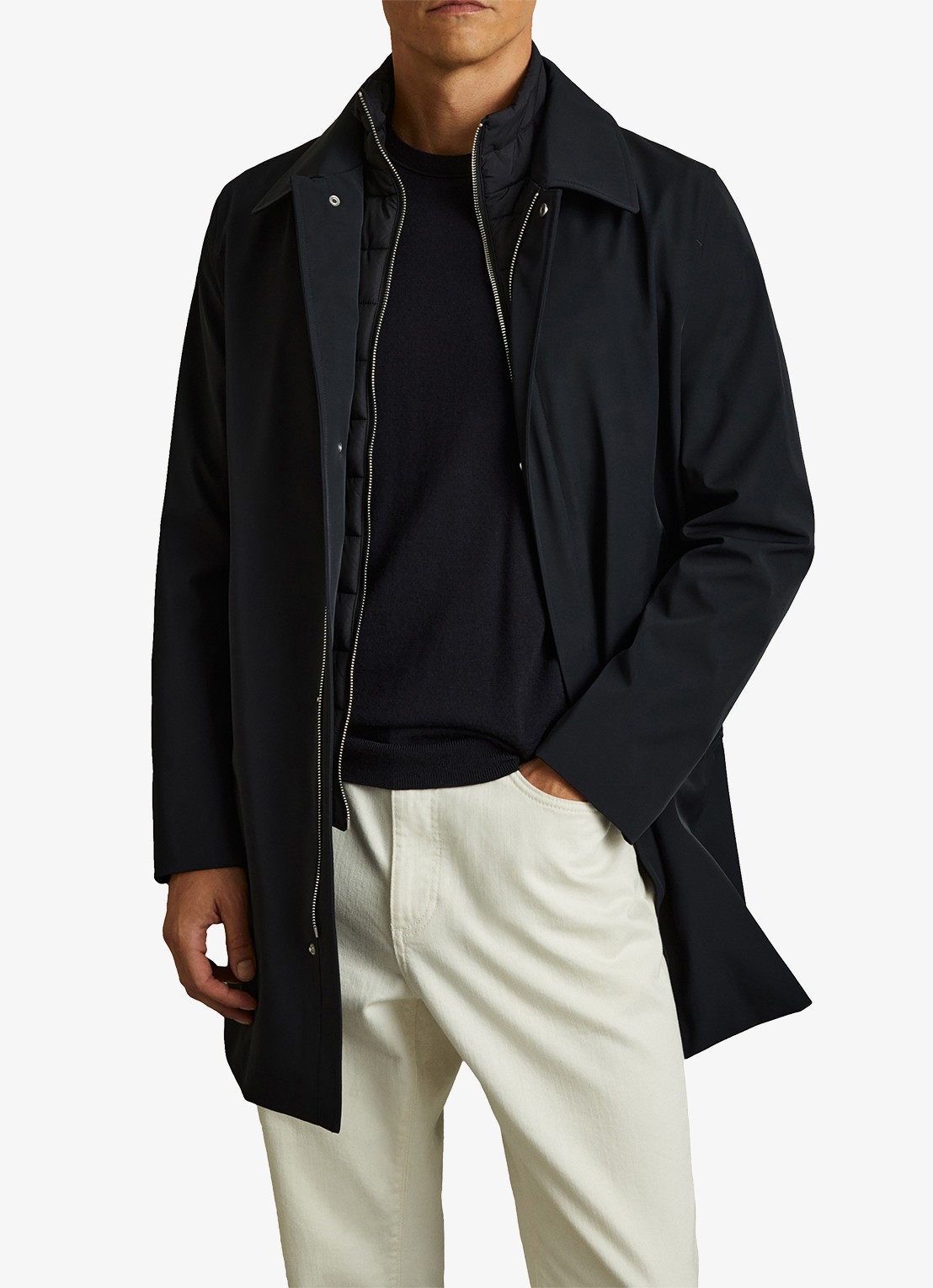 Reiss Logan jack met uitneembare voering - detail 4 donkerblauw