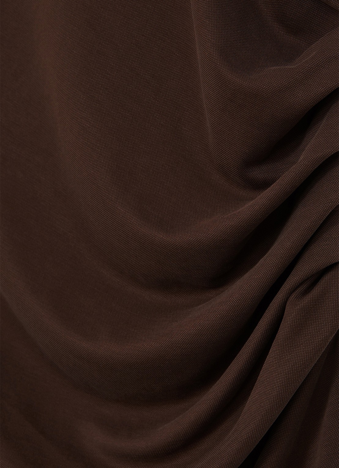 Reiss Lola midi jurk met plooidetail - detail 3 donkerbruin