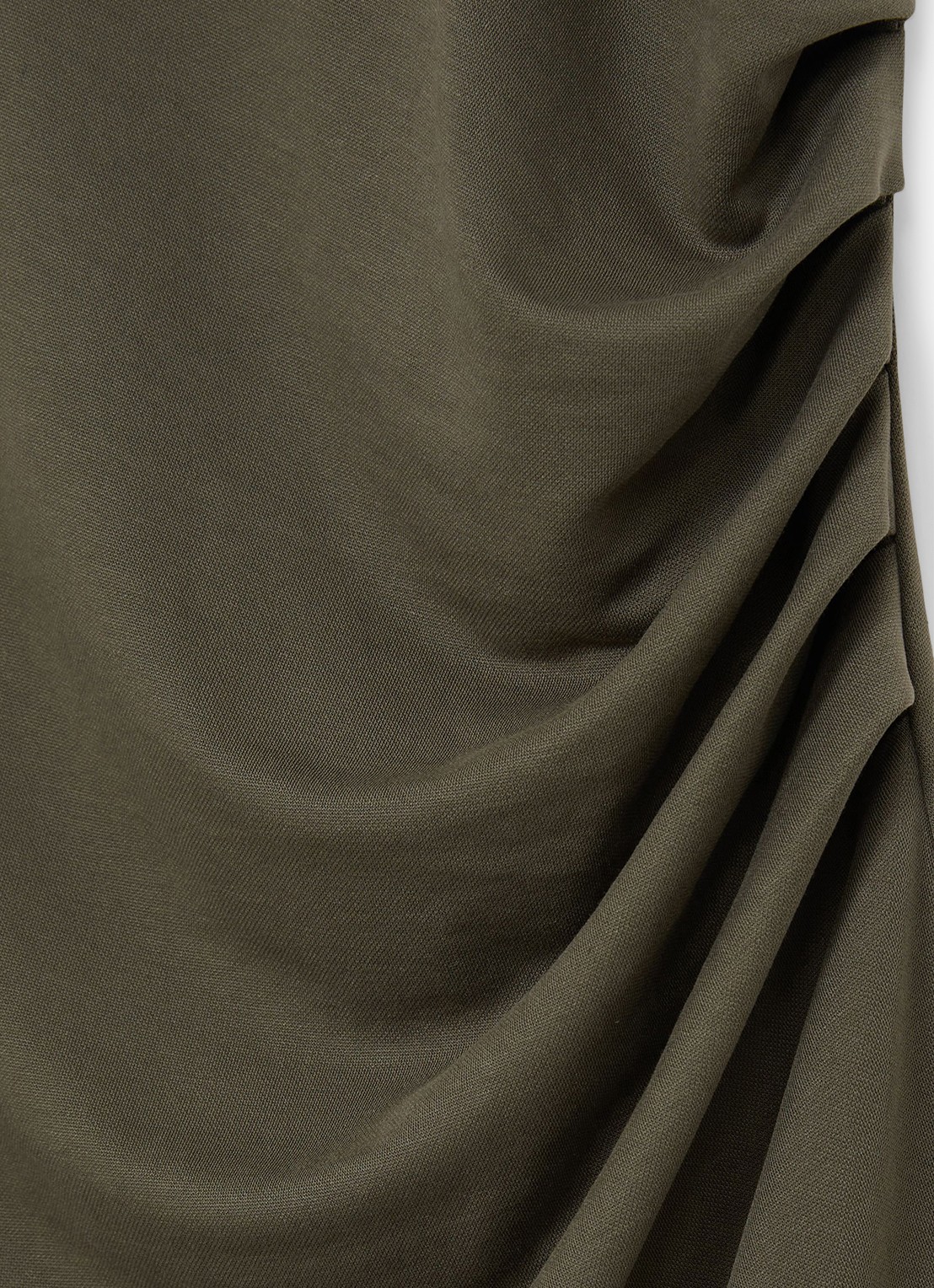 Reiss Lola midi jurk met plooidetail - detail 2 khaki green / groen