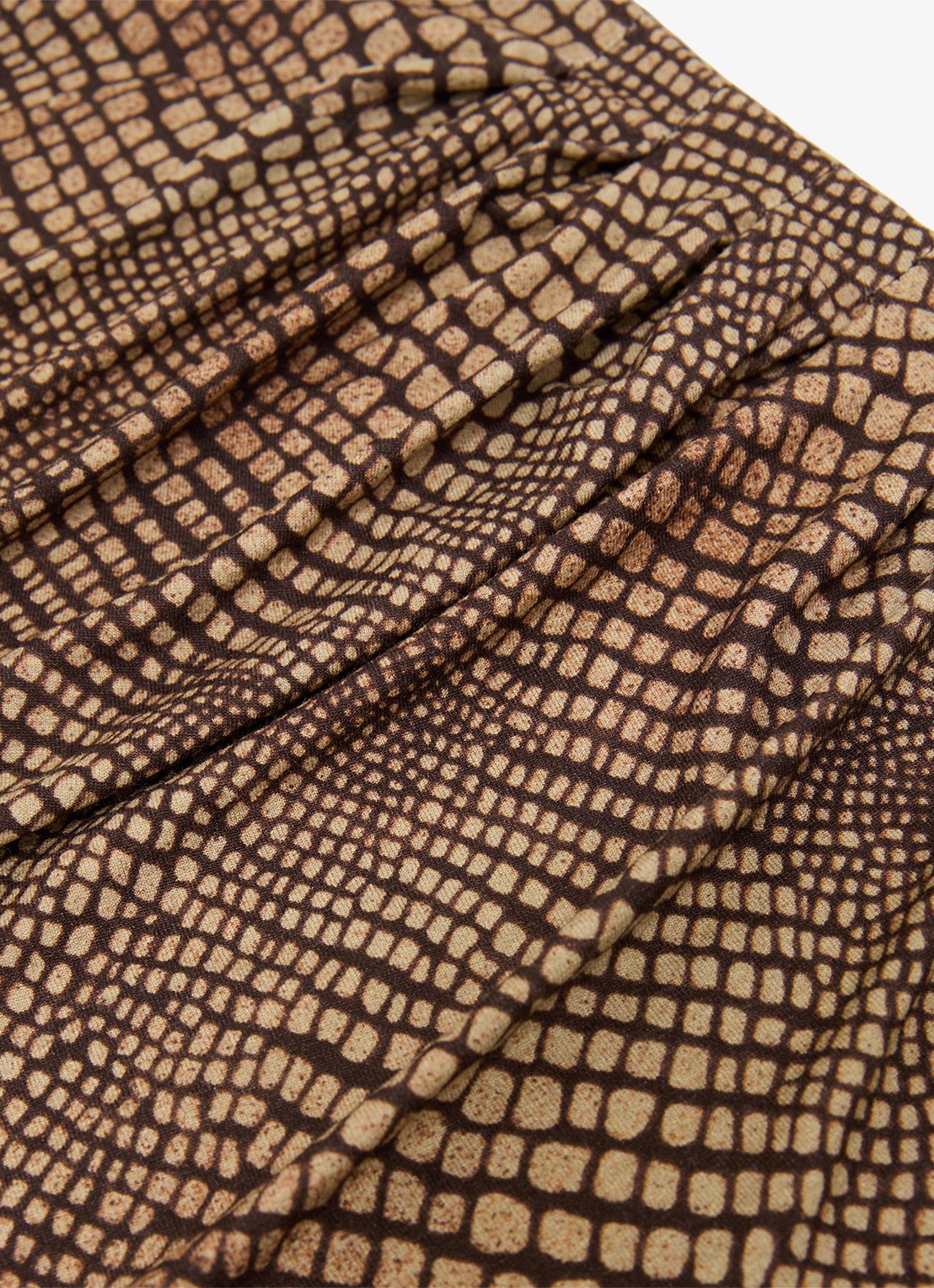 Reiss Lola midi jurk met slangenprint en split - detail 6 bruin